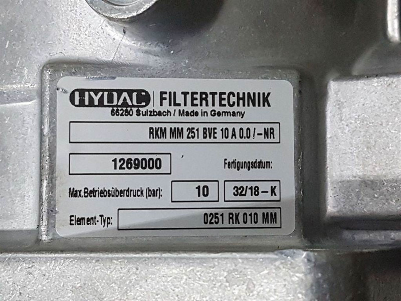 Hydac RKM MM 251 BVE 10 A 0.0/-NR-1269000-Filter - Гідравліка в категорії Будівельна техніка: фото 5 Hydac RKM MM 251 BVE 10 A 0.0/-NR-1269000-Filter - Гідравліка в категорії Будівельна техніка: фото 5