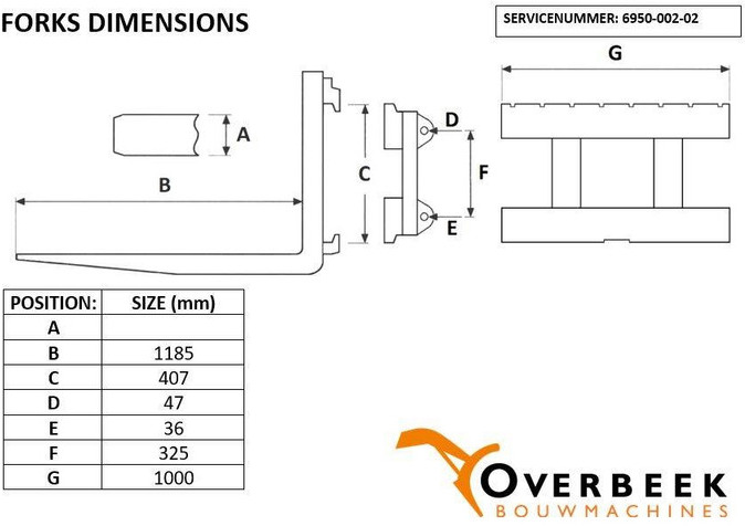Вила в категорії Будівельна техніка Weidemann - Wacker Neuson-Forks/Palletgabeln/Palletvorken: фото 6