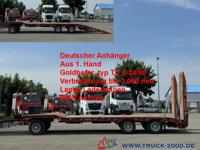 Goldhofer TU3-24/80 3 Achsen Verbreiterung bis 3m ABS/ EBS - Низькорамна платформа причіп: фото 1 Goldhofer TU3-24/80 3 Achsen Verbreiterung bis 3m ABS/ EBS - Низькорамна платформа причіп: фото 1