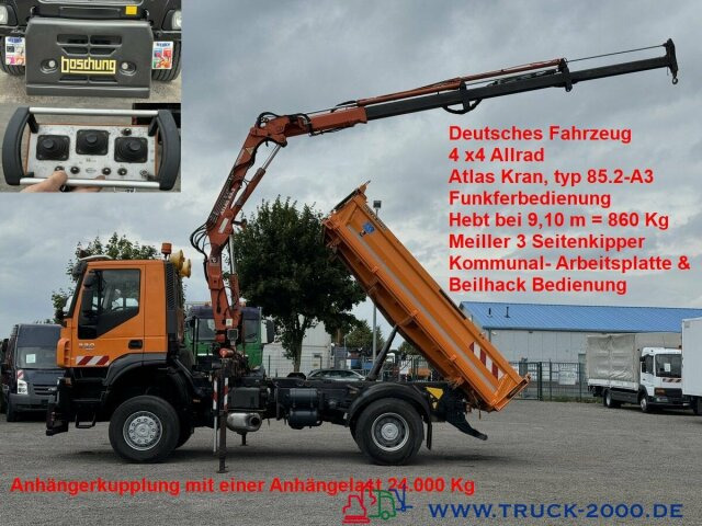 Iveco Stralis AD190T33 4x4 Winterdienst Atlas Kran - Самоскид вантажівка, Вантажівка з маніпулятором: фото 1 Iveco Stralis AD190T33 4x4 Winterdienst Atlas Kran - Самоскид вантажівка, Вантажівка з маніпулятором: фото 1