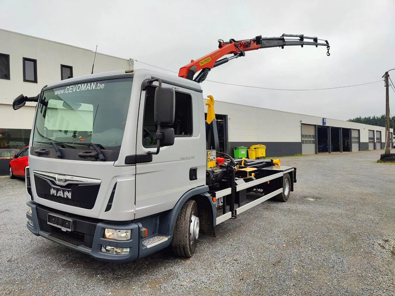 MAN TGL 12.250 Container + Palfinger PK5001 Remote - Гаковий мультиліфт вантажівка, Вантажівка з маніпулятором: фото 1 MAN TGL 12.250 Container + Palfinger PK5001 Remote - Гаковий мультиліфт вантажівка, Вантажівка з маніпулятором: фото 1