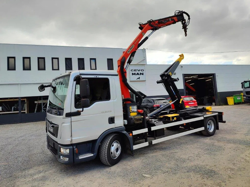 MAN TGL 12.250 Containersysteem Jimeca met kraan Palfinger PK4501 - Гаковий мультиліфт вантажівка, Вантажівка з маніпулятором: фото 1 MAN TGL 12.250 Containersysteem Jimeca met kraan Palfinger PK4501 - Гаковий мультиліфт вантажівка, Вантажівка з маніпулятором: фото 1