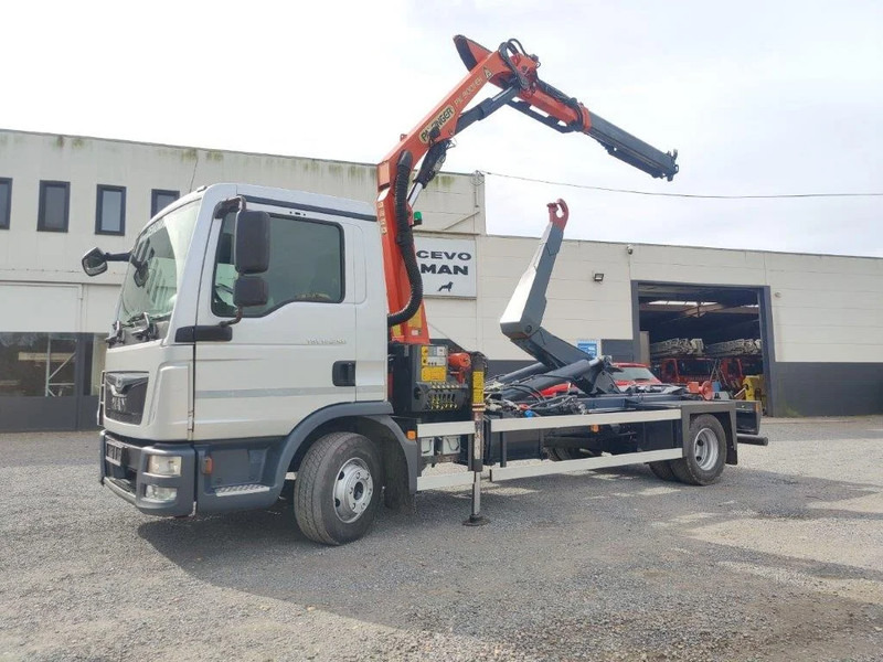 MAN TGL 12.250 Containersysteem met kraan Palfinger PK9001 + Remote - Гаковий мультиліфт вантажівка, Вантажівка з маніпулятором: фото 1 MAN TGL 12.250 Containersysteem met kraan Palfinger PK9001 + Remote - Гаковий мультиліфт вантажівка, Вантажівка з маніпулятором: фото 1