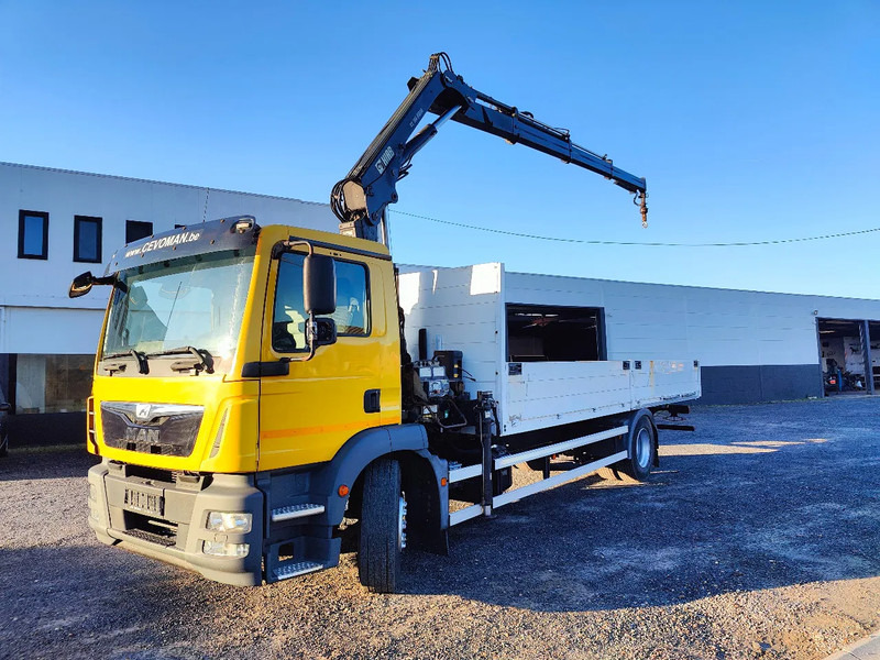 MAN TGM 18.250 Open box + HIAB 166-3 - Бортова вантажівка/ Платформа, Вантажівка з маніпулятором: фото 1 MAN TGM 18.250 Open box + HIAB 166-3 - Бортова вантажівка/ Платформа, Вантажівка з маніпулятором: фото 1