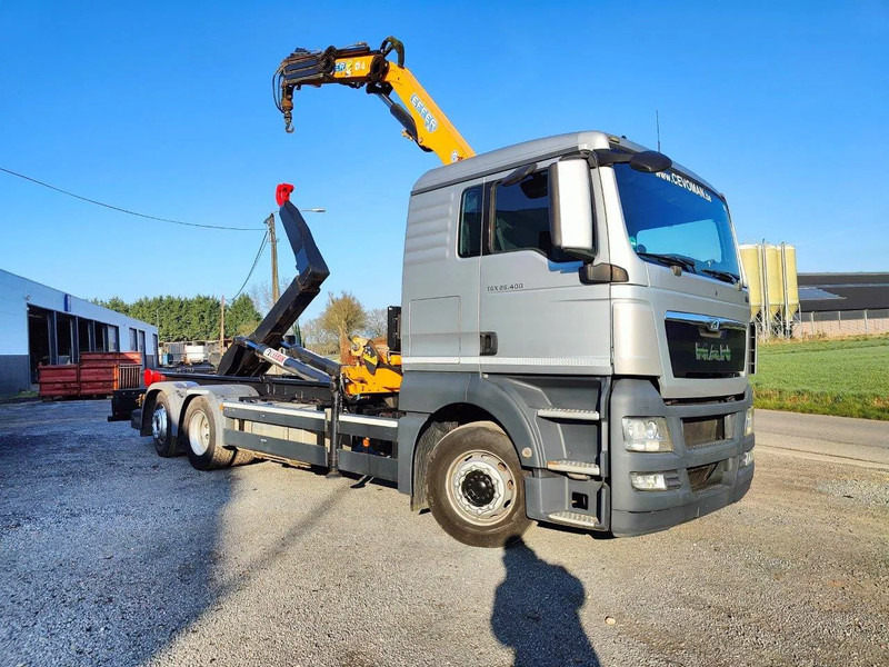 MAN TGX 26.400 6x2 Euro5 Container LEEBUR + Crane Effer 145 - Гаковий мультиліфт вантажівка, Вантажівка з маніпулятором: фото 2 MAN TGX 26.400 6x2 Euro5 Container LEEBUR + Crane Effer 145 - Гаковий мультиліфт вантажівка, Вантажівка з маніпулятором: фото 2