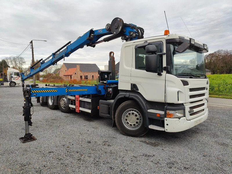 Scania P360 8x2 Tridem container Crane HIAB 244 - Гаковий мультиліфт вантажівка, Вантажівка з маніпулятором: фото 1 Scania P360 8x2 Tridem container Crane HIAB 244 - Гаковий мультиліфт вантажівка, Вантажівка з маніпулятором: фото 1
