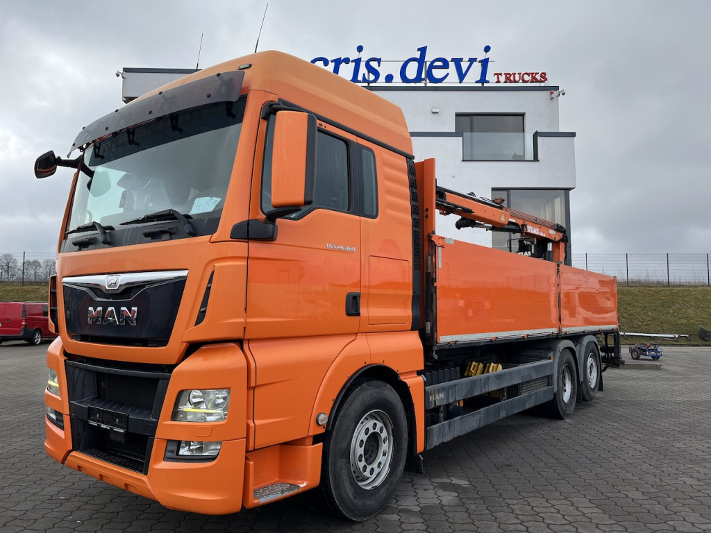 MAN TGX 26.480 6x2 Atlas 145.2 Baustoff - Вантажівка з маніпулятором, Бортова вантажівка/ Платформа: фото 1 MAN TGX 26.480 6x2 Atlas 145.2 Baustoff - Вантажівка з маніпулятором, Бортова вантажівка/ Платформа: фото 1