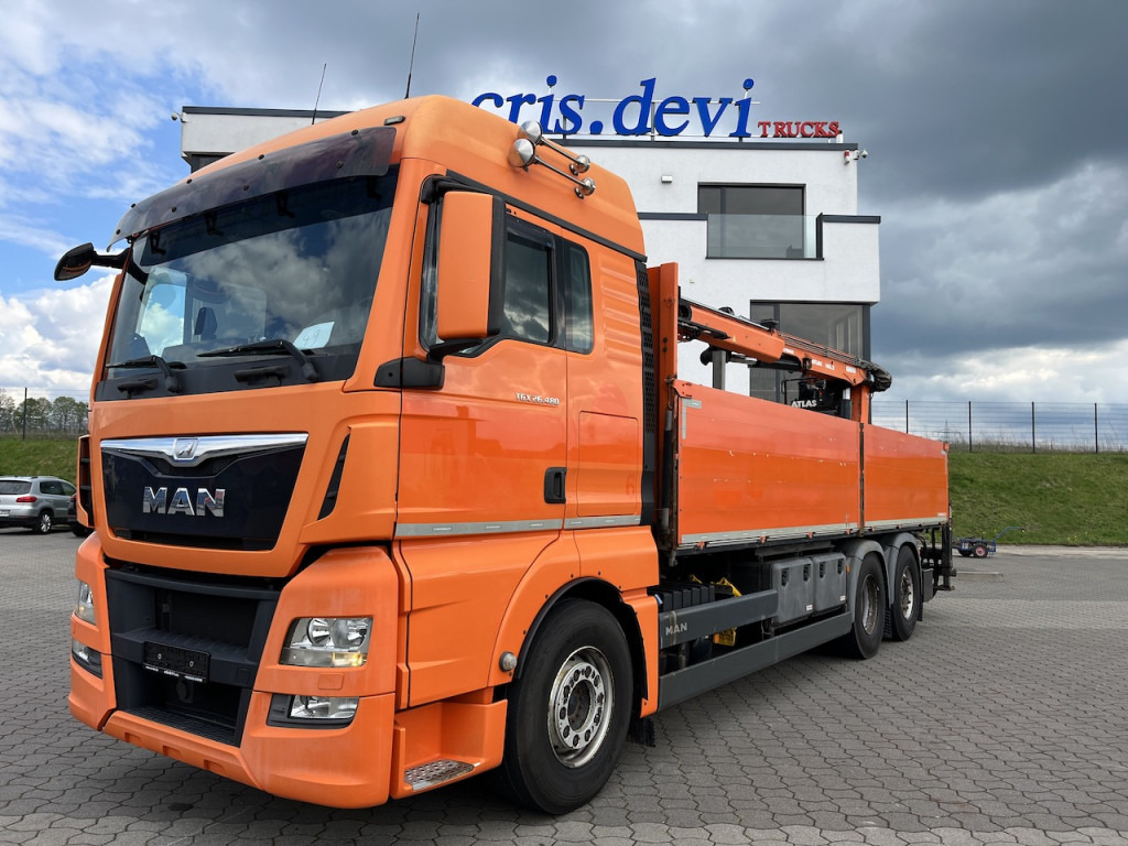 MAN TGX 26.480 6x2 Atlas 145.2 Kran Baustoff AHK - Бортова вантажівка/ Платформа, Вантажівка з маніпулятором: фото 1 MAN TGX 26.480 6x2 Atlas 145.2 Kran Baustoff AHK - Бортова вантажівка/ Платформа, Вантажівка з маніпулятором: фото 1