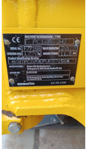 Komatsu PC16R-3HS - Міні-екскаватор: фото 2 Komatsu PC16R-3HS - Міні-екскаватор: фото 2