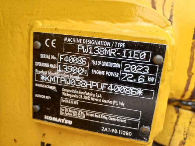 Komatsu PW138MR-11E0 - Колісний екскаватор: фото 2 Komatsu PW138MR-11E0 - Колісний екскаватор: фото 2