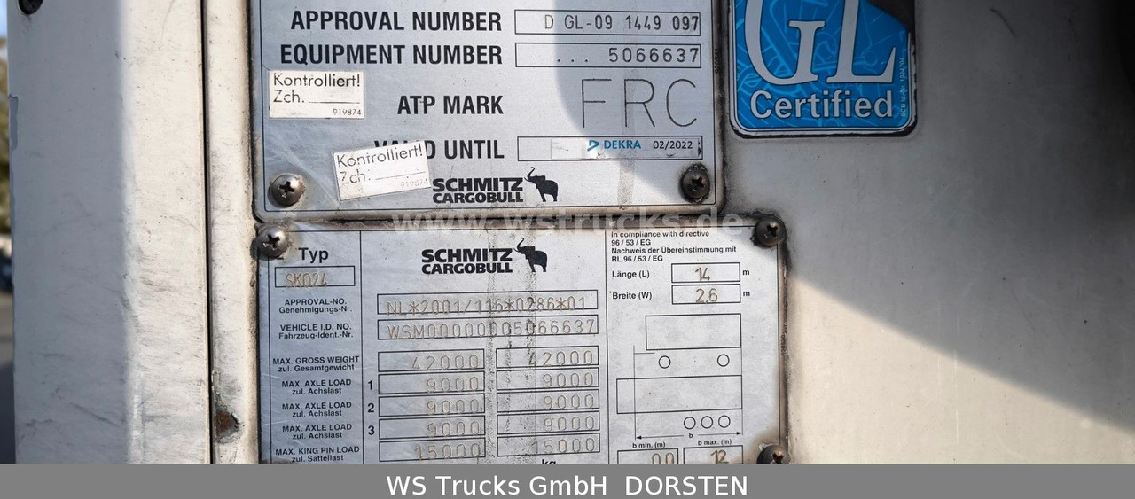 Schmitz Cargobull SKO 24 Kühlauflieger | Rohrbahn Vector 1850Mt - Закритий кузов напівпричіп: фото 3 Schmitz Cargobull SKO 24 Kühlauflieger | Rohrbahn Vector 1850Mt - Закритий кузов напівпричіп: фото 3