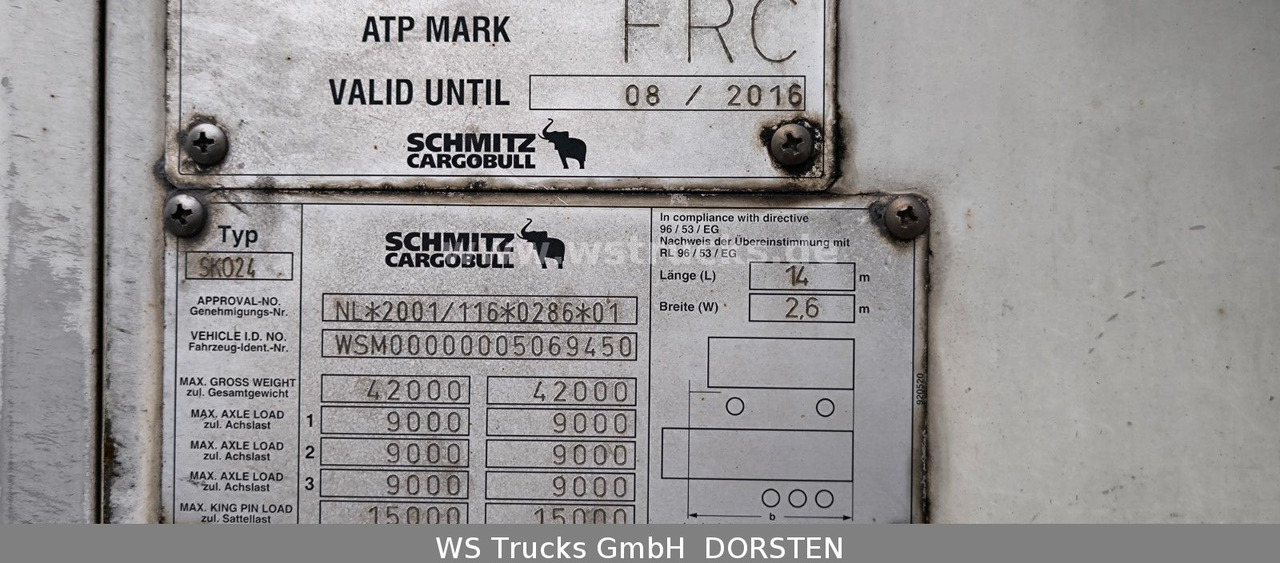 Schmitz Cargobull SKO 24 Kühlauflieger | Rohrbahn Vector 1850Mt - Закритий кузов напівпричіп: фото 3 Schmitz Cargobull SKO 24 Kühlauflieger | Rohrbahn Vector 1850Mt - Закритий кузов напівпричіп: фото 3