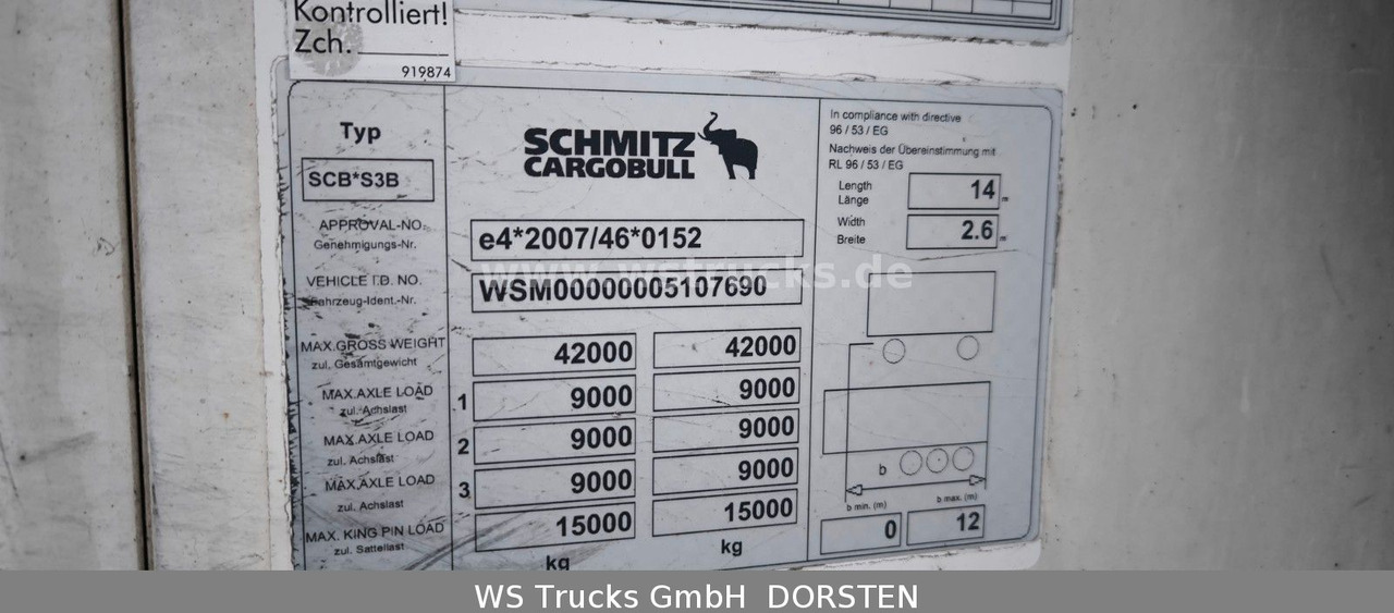 Schmitz Cargobull SKO 24 Kühlauflieger | Rohrbahn Vector 1950Mt - Закритий кузов напівпричіп: фото 3 Schmitz Cargobull SKO 24 Kühlauflieger | Rohrbahn Vector 1950Mt - Закритий кузов напівпричіп: фото 3