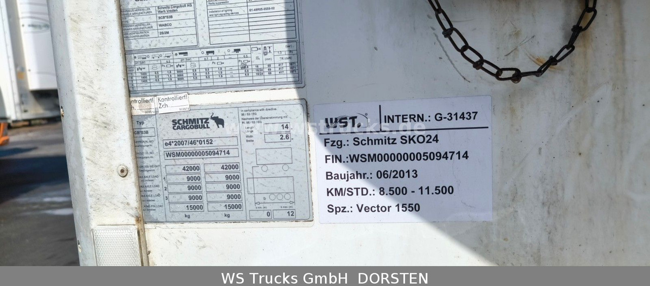 Закритий кузов напівпричіп Schmitz Cargobull SKO 24 Kühlauflieger Vector 1550 Strom/Diesel: фото 7
