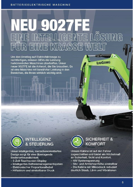 Новий Міні-екскаватор LIUGONG 9027 FE vollelektrisch, 2.680 kg: фото 6 Новий Міні-екскаватор LIUGONG 9027 FE vollelektrisch, 2.680 kg: фото 6
