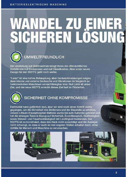 Новий Міні-екскаватор LIUGONG 9027 FE vollelektrisch, 2.680 kg: фото 8 Новий Міні-екскаватор LIUGONG 9027 FE vollelektrisch, 2.680 kg: фото 8