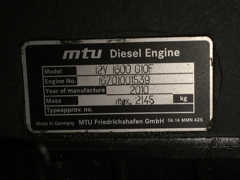 Електричний генератор MTU 12V1600G10F GENERATOR 700KVA USED: фото 6