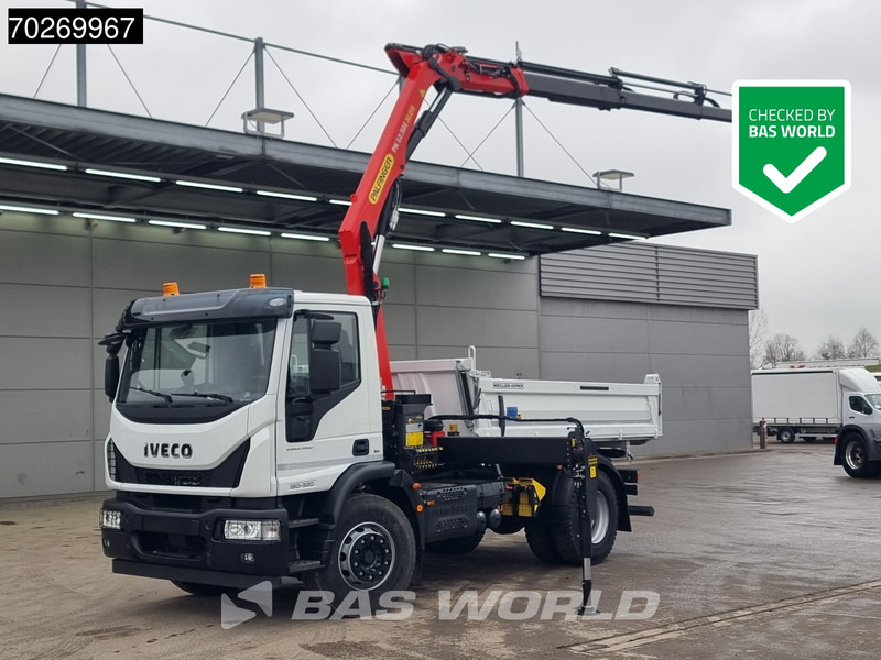 Iveco Eurocargo 180E320 4X2 Steelsuspension 3-Seiten Palfinger PK12.501 Euro 6 - Самоскид вантажівка, Вантажівка з маніпулятором: фото 1 Iveco Eurocargo 180E320 4X2 Steelsuspension 3-Seiten Palfinger PK12.501 Euro 6 - Самоскид вантажівка, Вантажівка з маніпулятором: фото 1