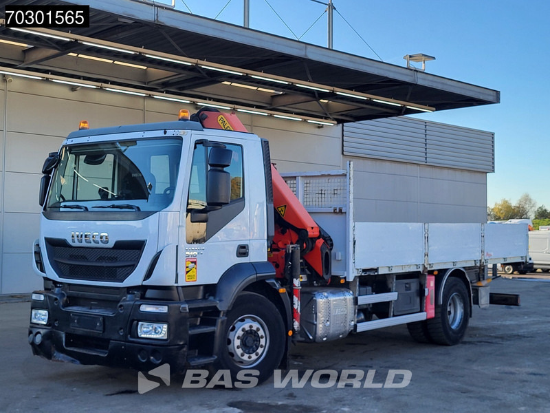 Бортова вантажівка/ Платформа, Вантажівка з маніпулятором Iveco Stralis 310 4X2 Palfinger PK14002 EH Kran Crane Steel suspension Euro 6: фото 14