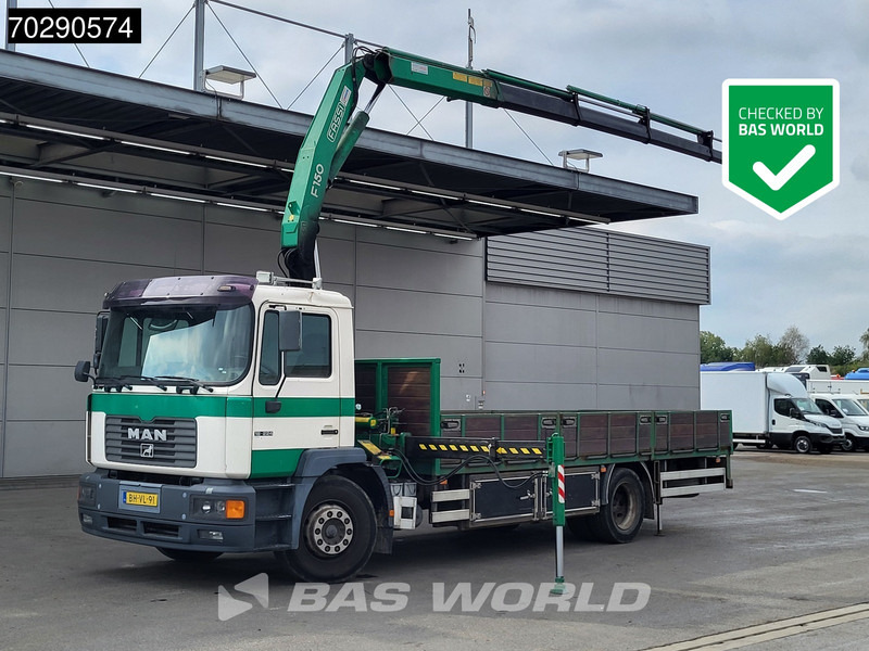MAN 18.224 18 M 4X2 NL-Truck APK Fassi F150A.24 Kran Crane Manual Euro 2 - Бортова вантажівка/ Платформа, Вантажівка з маніпулятором: фото 1 MAN 18.224 18 M 4X2 NL-Truck APK Fassi F150A.24 Kran Crane Manual Euro 2 - Бортова вантажівка/ Платформа, Вантажівка з маніпулятором: фото 1