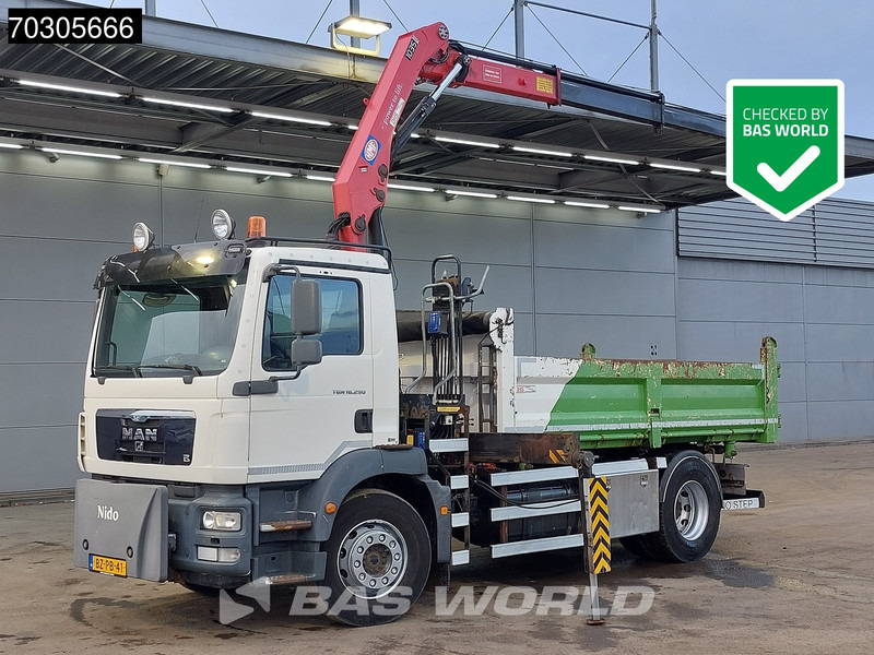 MAN TGM 18.290 4X2 HMF1035-K2 Crane Kran 6m3 3-side tipper Automatic Euro 5 - Самоскид вантажівка, Вантажівка з маніпулятором: фото 1 MAN TGM 18.290 4X2 HMF1035-K2 Crane Kran 6m3 3-side tipper Automatic Euro 5 - Самоскид вантажівка, Вантажівка з маніпулятором: фото 1