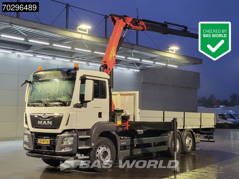 MAN TGS 26.360 TGS 6X2 NL-Truck Palfinger PK17.001 Crane Kran Lift+Steering-Axle Navi Euro 6 Palfinger - Бортова вантажівка/ Платформа, Вантажівка з маніпулятором: фото 1 MAN TGS 26.360 TGS 6X2 NL-Truck Palfinger PK17.001 Crane Kran Lift+Steering-Axle Navi Euro 6 Palfinger - Бортова вантажівка/ Платформа, Вантажівка з маніпулятором: фото 1