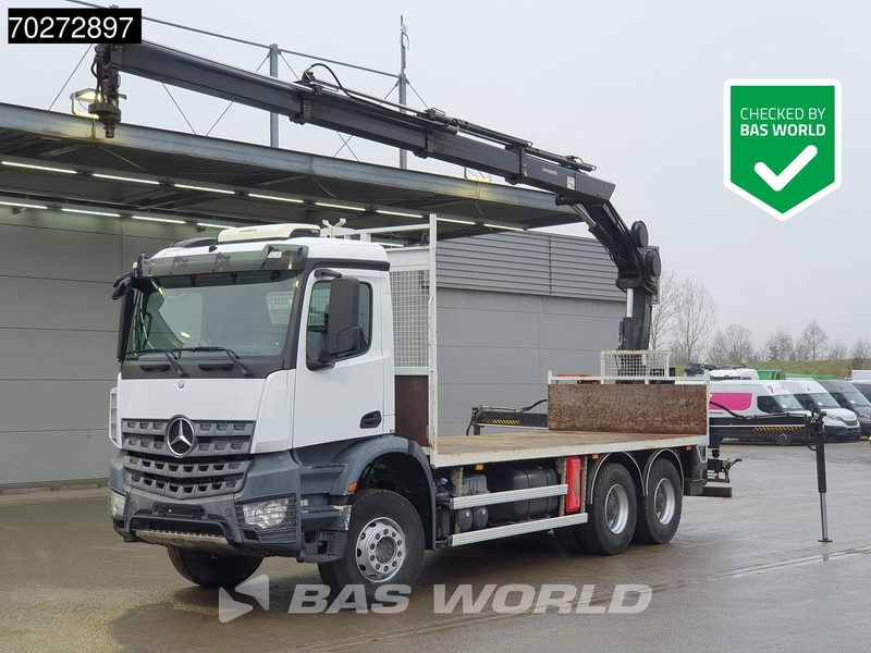 Mercedes-Benz Arocs 2636 6X4 Hiab 144 E-3 Hipro Kran Crane Remote Full Steel Euro 6 - Бортова вантажівка/ Платформа, Вантажівка з маніпулятором: фото 1 Mercedes-Benz Arocs 2636 6X4 Hiab 144 E-3 Hipro Kran Crane Remote Full Steel Euro 6 - Бортова вантажівка/ Платформа, Вантажівка з маніпулятором: фото 1