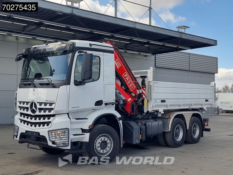 Новий Самоскид вантажівка, Вантажівка з маніпулятором Mercedes-Benz Arocs 3348 6X4 Fassi F255A2.24 Kran Crane 9m3 3-Sided Tipper Big-Axle Euro 6: фото 20
