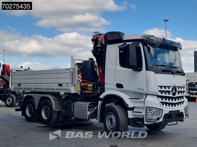 Новий Самоскид вантажівка, Вантажівка з маніпулятором Mercedes-Benz Arocs 3348 6X4 Fassi F255A2.24 Kran Crane 9m3 3-Sided Tipper Big-Axle Euro 6: фото 12