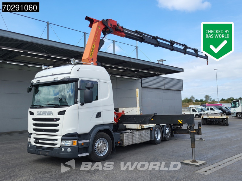 Scania G410 6X2 Palfinger 53002 SH Kran Crane Lift+steering ACC Navi Euro 6 - Бортова вантажівка/ Платформа, Вантажівка з маніпулятором: фото 1 Scania G410 6X2 Palfinger 53002 SH Kran Crane Lift+steering ACC Navi Euro 6 - Бортова вантажівка/ Платформа, Вантажівка з маніпулятором: фото 1