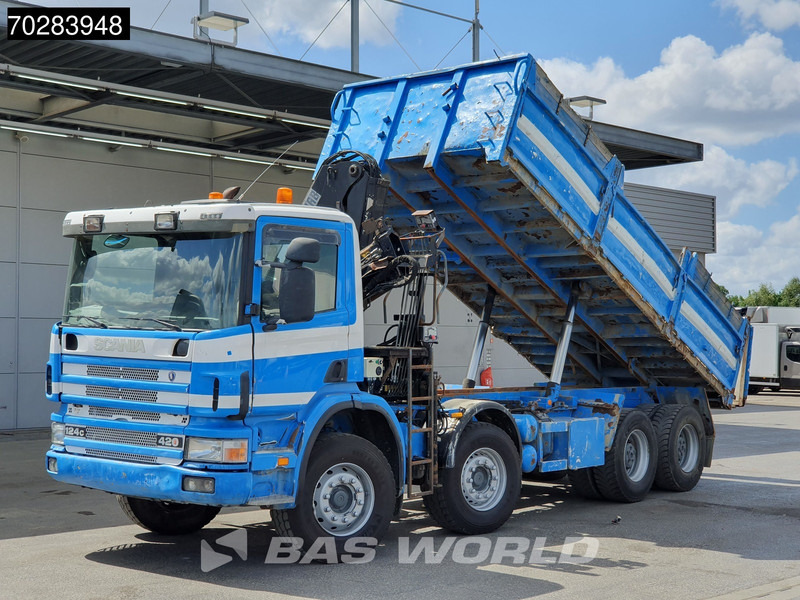 Самоскид вантажівка, Вантажівка з маніпулятором Scania G420 8X4 15m3 tipper Hiab 144 Crane Steelsuspension Manual Big-Axle Euro 3: фото 8