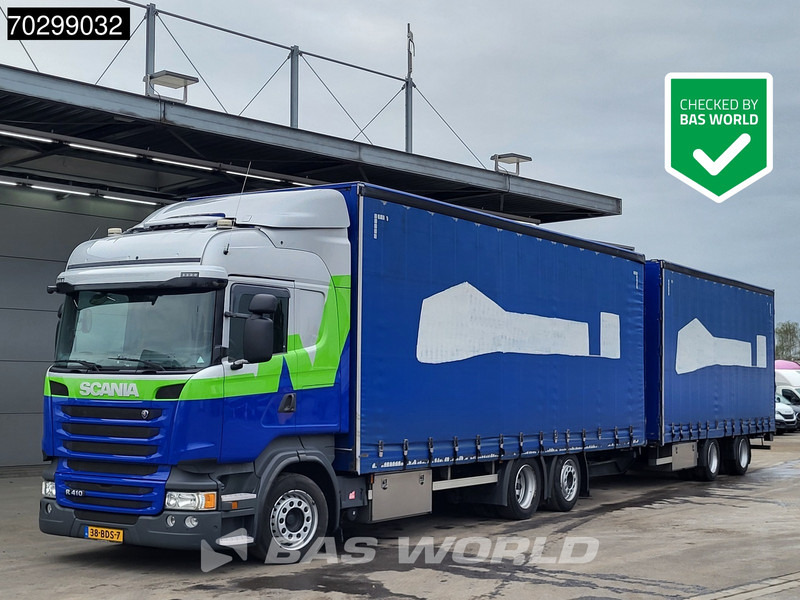 Scania R410 R 6X2 NL-Combi Curtainsides Lift+steering axle Automatic Euro 6 - Тентована вантажівка: фото 1 Scania R410 R 6X2 NL-Combi Curtainsides Lift+steering axle Automatic Euro 6 - Тентована вантажівка: фото 1