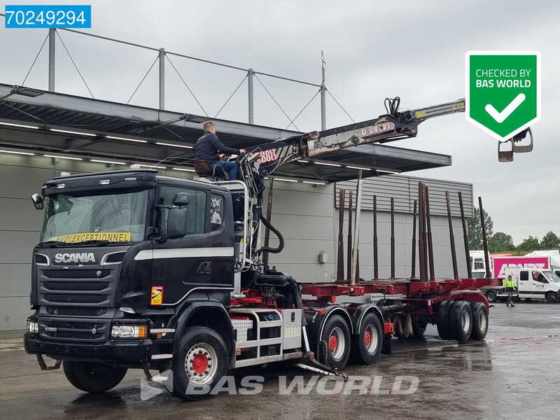 Scania R580 6X4 Holz Kran Diebolt D28 Full-Steell Extentable Trailer - Лісовоз, Вантажівка з маніпулятором: фото 1 Scania R580 6X4 Holz Kran Diebolt D28 Full-Steell Extentable Trailer - Лісовоз, Вантажівка з маніпулятором: фото 1