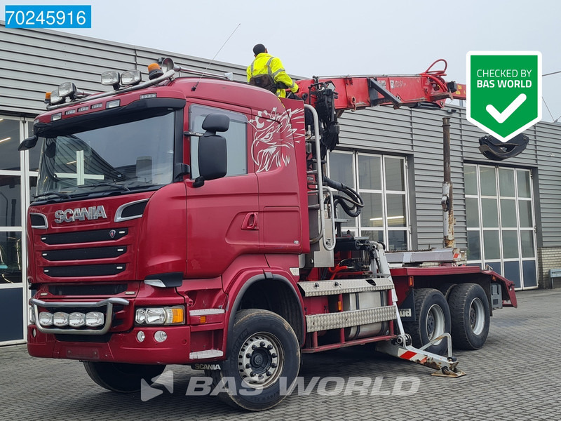 Scania R580 6X4 Jonsered J28505 83 Crane Kran Steel-suspension Retarder - Лісовоз, Вантажівка з маніпулятором: фото 1 Scania R580 6X4 Jonsered J28505 83 Crane Kran Steel-suspension Retarder - Лісовоз, Вантажівка з маніпулятором: фото 1