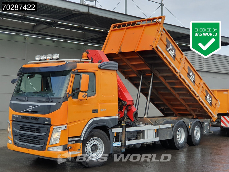 Volvo FM 420 6X2 HMF 2120 K 4 Crane Lift+lenkasche Euro 6 - Самоскид вантажівка, Вантажівка з маніпулятором: фото 1 Volvo FM 420 6X2 HMF 2120 K 4 Crane Lift+lenkasche Euro 6 - Самоскид вантажівка, Вантажівка з маніпулятором: фото 1