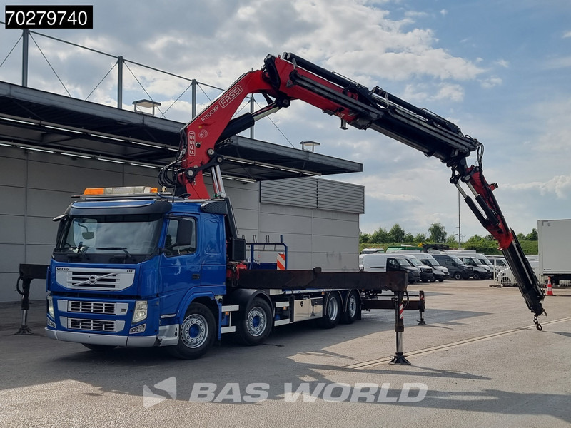 Бортова вантажівка/ Платформа, Вантажівка з маніпулятором Volvo FM 450 8X2 FASSI 100 Ton/Meter Crane Kran 7 + 6 Jib Lift+steering Axle Euro 5: фото 7