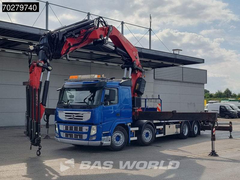 Бортова вантажівка/ Платформа, Вантажівка з маніпулятором Volvo FM 450 8X2 FASSI 100 Ton/Meter Crane Kran 7 + 6 Jib Lift+steering Axle Euro 5: фото 5