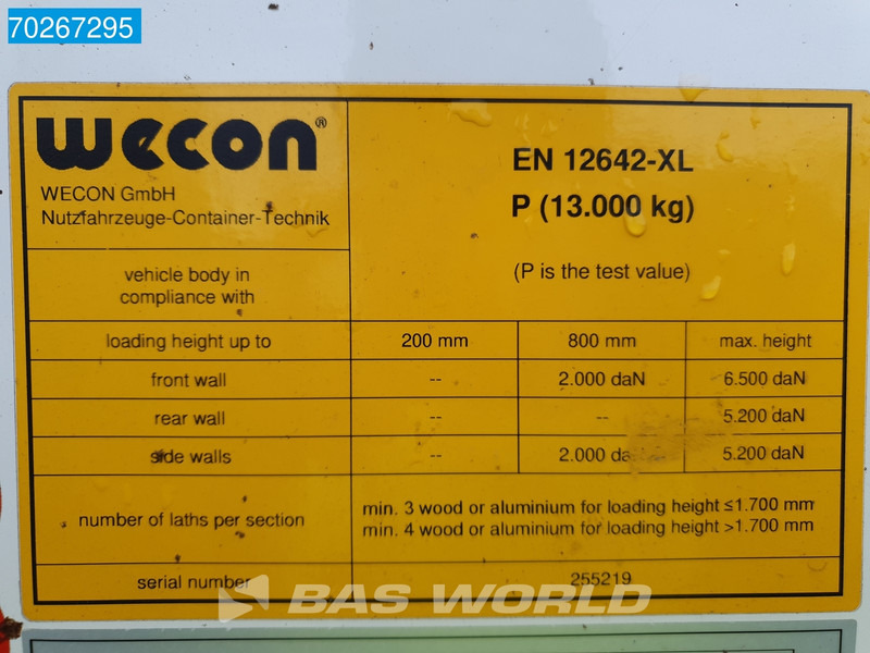 Тентований кузов Wecon WPR 715 SG 8X2 Durchladesysteem 20FT / BDF / Wecon: фото 13
