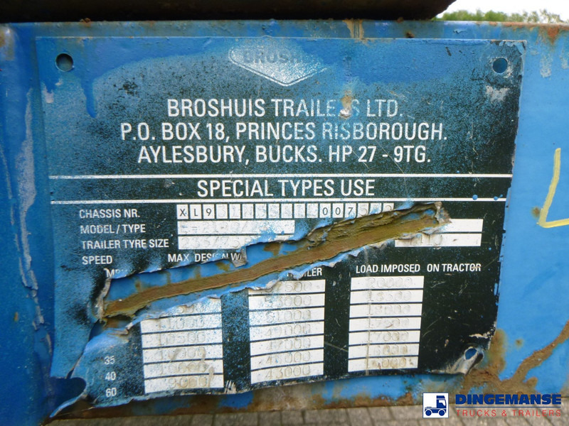Низькорамна платформа напівпричіп Broshuis 3-axle semi-lowbed trailer 45 t / extendable: фото 10