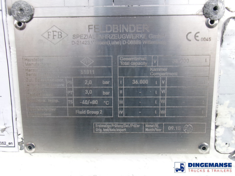 Напівпричіп цистерна Feldbinder Powder tank alu 36 m3 / 1 comp: фото 17