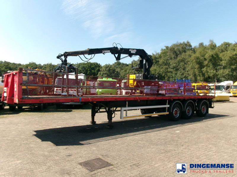 Fruehauf 3-axle platform trailer + Atlas 3008 crane - Бортова вантажівка/ Платформа, Вантажівка з маніпулятором: фото 1 Fruehauf 3-axle platform trailer + Atlas 3008 crane - Бортова вантажівка/ Платформа, Вантажівка з маніпулятором: фото 1