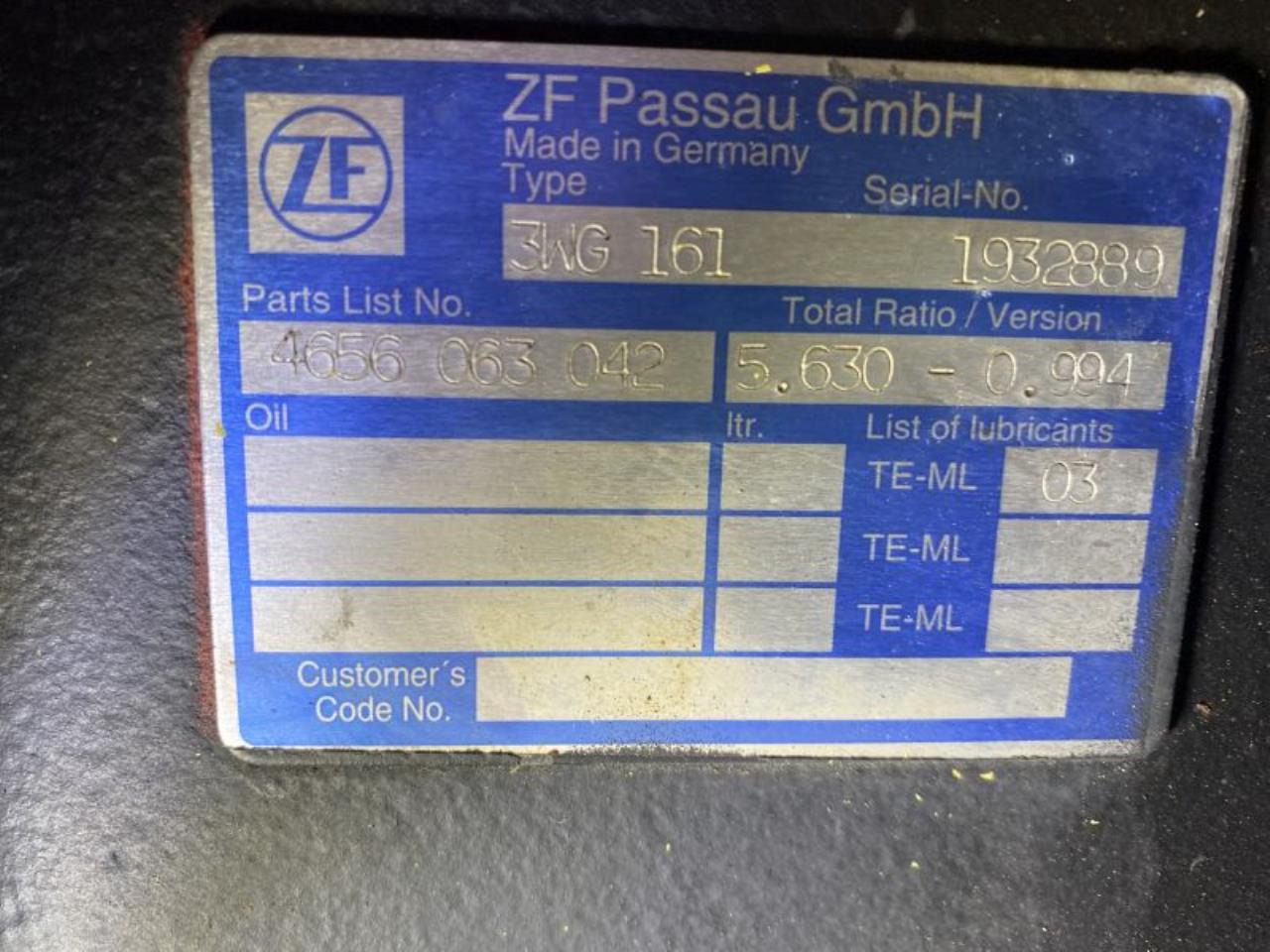 ZF 3WG161 - Трансмісія в категорії Вантажно-розвантажувальна техніка: фото 3 ZF 3WG161 - Трансмісія в категорії Вантажно-розвантажувальна техніка: фото 3