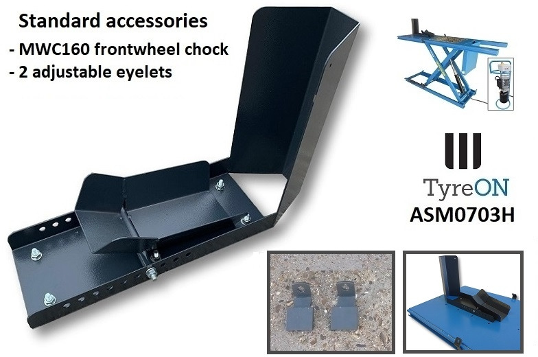 Обладнання для гаражів/ Майстерень ASM0703H motorcycle lifting table with front wheel chock: фото 8