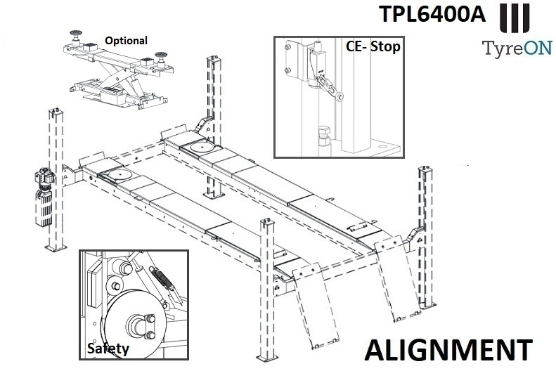 TPL6400A 4 post alignment lift - 5,2 m runways - 6.4T - Обладнання для гаражів/ Майстерень: фото 2 TPL6400A 4 post alignment lift - 5,2 m runways - 6.4T - Обладнання для гаражів/ Майстерень: фото 2