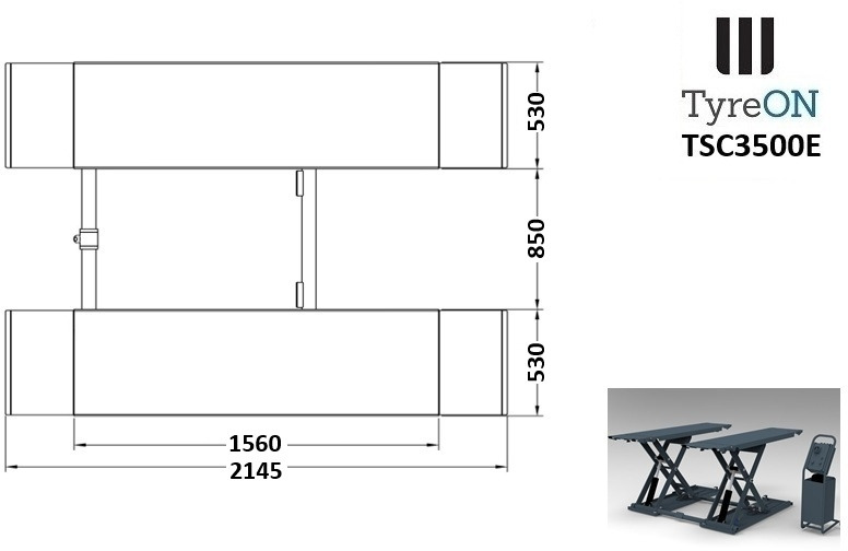 TSC3500E mobile midrise car scissor lift with electrical release - Capacity 3,5T - Lifting height 125 cm - 230V - Graphite gray - Обладнання для гаражів/ Майстерень: фото 4 TSC3500E mobile midrise car scissor lift with electrical release - Capacity 3,5T - Lifting height 125 cm - 230V - Graphite gray - Обладнання для гаражів/ Майстерень: фото 4