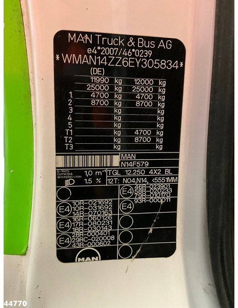 Гаковий мультиліфт вантажівка MAN TGL 12.250 Palfinger haakarmsysteem: фото 18