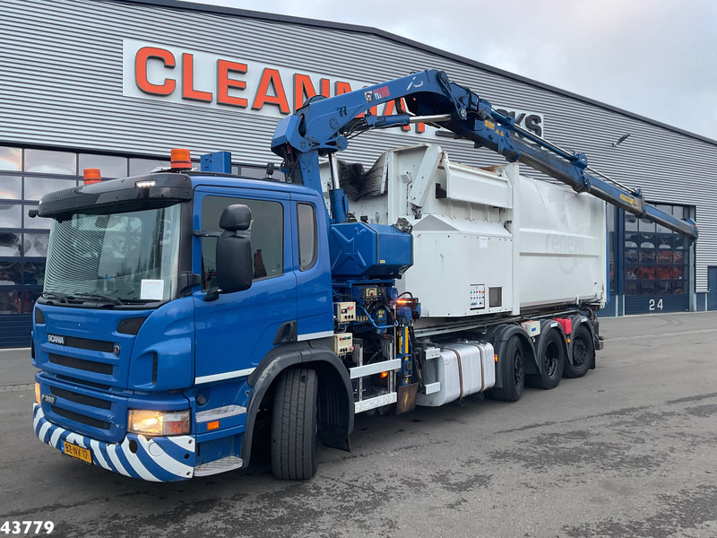 Scania P 360 8x2 Hiab 21 Tonmeter laadkraan - Гаковий мультиліфт вантажівка, Вантажівка з маніпулятором: фото 1 Scania P 360 8x2 Hiab 21 Tonmeter laadkraan - Гаковий мультиліфт вантажівка, Вантажівка з маніпулятором: фото 1