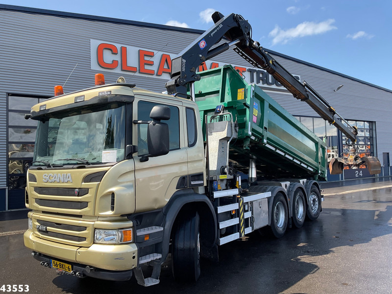 Scania P 410 8x4 Euro 6 HMF 18 Tonmeter laadkraan - Самоскид вантажівка, Вантажівка з маніпулятором: фото 1 Scania P 410 8x4 Euro 6 HMF 18 Tonmeter laadkraan - Самоскид вантажівка, Вантажівка з маніпулятором: фото 1