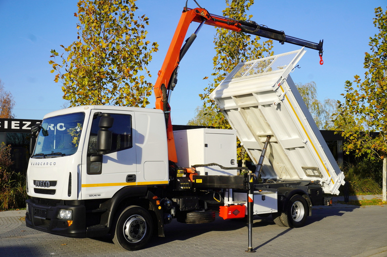 IVECO Eurocargo 120E18 Crane Palfinger / 3-way tipper / sleeper cab - Самоскид вантажівка, Вантажівка з маніпулятором: фото 1 IVECO Eurocargo 120E18 Crane Palfinger / 3-way tipper / sleeper cab - Самоскид вантажівка, Вантажівка з маніпулятором: фото 1