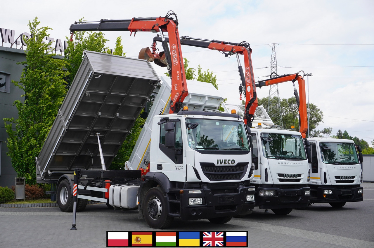 IVECO Stralis 310 E6 / NEW 3-sided tipper / Fassi F135 crane with remote control - Бортова вантажівка/ Платформа, Вантажівка з маніпулятором: фото 1 IVECO Stralis 310 E6 / NEW 3-sided tipper / Fassi F135 crane with remote control - Бортова вантажівка/ Платформа, Вантажівка з маніпулятором: фото 1